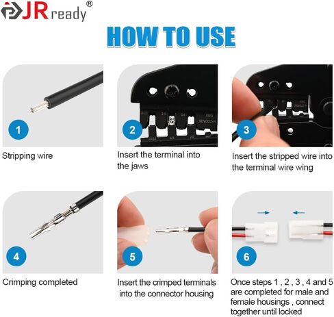 JRready ST6420 Standard.093" Pin and Socket Power Connectors 12 Circuits (2 Matched Sets), 14-20 AWG，Compatible with Molex Standard.093" 12 Pin Male& Female Connector, 5.03 mm Pitch, Free Hanging in Saudi Arabia