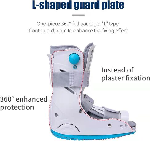 Air Cam Walker Fracture Boot, Medical Inflatable Walking Boot, Orthopaedic boot for Sprained Ankle, Stress Fracture, Broken Foot or Achilles Tendonitis (Manual Inflation, M) in Saudi Arabia