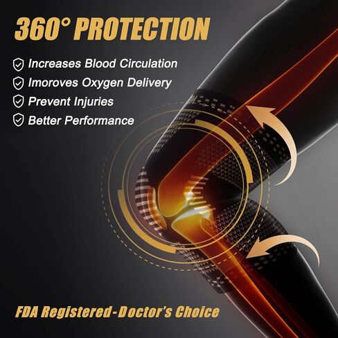 NEENCA Copper Knee Braces for Knee Pain Relief - 2 Pack Copper Knee Sleeves Set, Knee Compression Sleeve with Copper Ions Infused Fiber for Sports, Workout, Arthritis, Meniscus Tear - FSA/HSA APPROVED in Saudi Arabia
