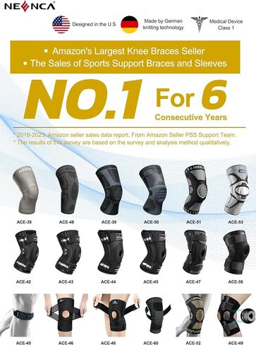 NEENCA Copper Knee Braces for Knee Pain Relief - 2 Pack Copper Knee Sleeves Set, Knee Compression Sleeve with Copper Ions Infused Fiber for Sports, Workout, Arthritis, Meniscus Tear - FSA/HSA APPROVED in Saudi Arabia