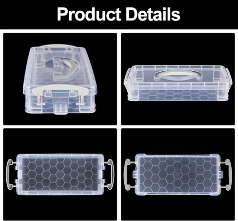 Pencil Box Plastic Storage Containers with Latching Lids Stackable Office Supplies Organizer with a Handle for Gel Pens Erasers Crafts Markers Crayon(2 x 3 Layer) in Saudi Arabia