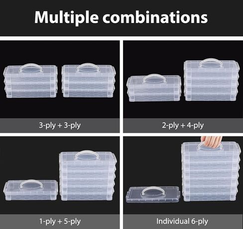 Pencil Box Plastic Storage Containers with Latching Lids Stackable Office Supplies Organizer with a Handle for Gel Pens Erasers Crafts Markers Crayon(2 x 3 Layer) in Saudi Arabia