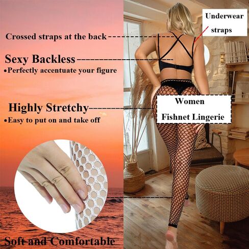 ملابس داخلية نسائية بيضاء من شبكة صيد السمك، جوارب للجسم مثيرة من شبكة صيد السمك، بدلة بيبي دول شبكية من قطعة واحدة مع جوارب، ملابس داخلية بذلة ملابس نوم in Kuwait