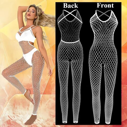 ملابس داخلية نسائية بيضاء من شبكة صيد السمك، جوارب للجسم مثيرة من شبكة صيد السمك، بدلة بيبي دول شبكية من قطعة واحدة مع جوارب، ملابس داخلية بذلة ملابس نوم in Kuwait