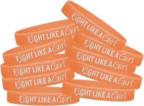سوار معصم من السيليكون الهجين من Fight Like a Girl للتوعية بالسرطان والتوعية (عبوة من 10 قطع) in Kuwait