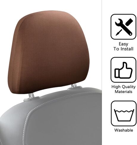 2PCS Car Seat Headrest Cover, Vehicle Accessories Headrest Cover, Automotive Seat Cover Accessories, Soft Car Head Rest Cover Protector Car Interior Accessories for Most Cars (Black) in Kuwait