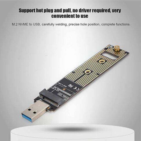 M.2 NVME SSD to USB Adapter Board, Hard Disk Converter Card with 10Gbps USB 3.1 Gen 2 Bridge Chip for//Crucial NVME SSD Nvme to USB Adapter in Saudi Arabia