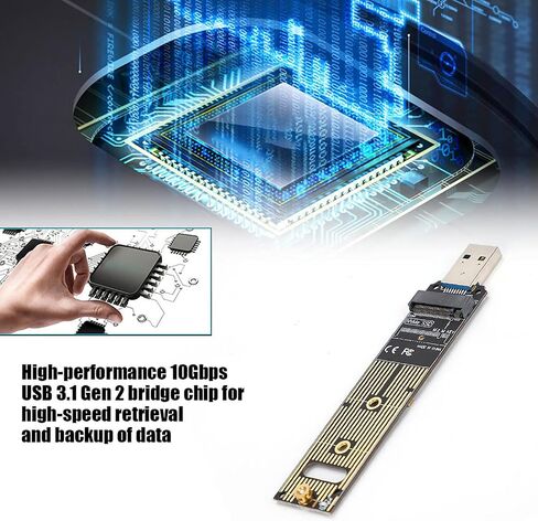 M.2 NVME SSD to USB Adapter Board, Hard Disk Converter Card with 10Gbps USB 3.1 Gen 2 Bridge Chip for//Crucial NVME SSD Nvme to USB Adapter in Saudi Arabia