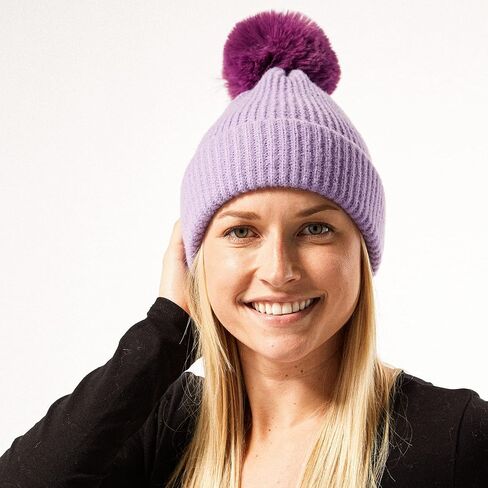 Hadley Wren Women's Plush Knit Pom Beanie in Saudi Arabia