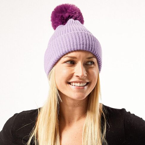 Hadley Wren Women's Plush Knit Pom Beanie in Saudi Arabia