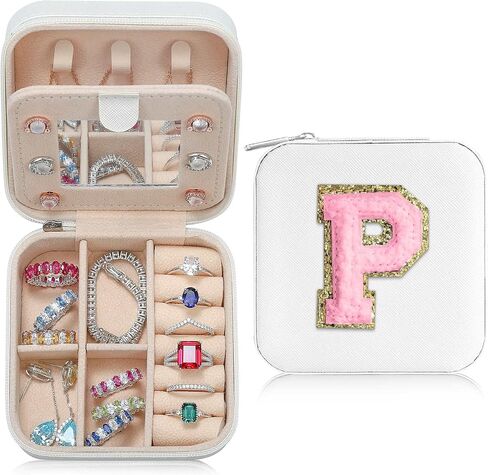 Jewelry Organizer Box, Small Jewelry Box for Women Girls Initial P Travel Jewelry Case Small Jewelry Organizer Box Travel Jewelry Case Jewelry Box Organizer Mini Travel Jewelry Box in Saudi Arabia