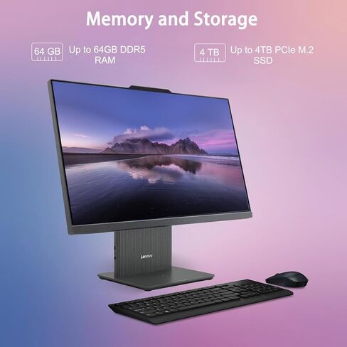 لينوفو 2024 IdeaCentre I AIO، شاشة لمس QHD مقاس 27 بوصة، انتل كور i7-13620H، ذاكرة وصول عشوائي DDR5 سعة 64 جيجابايت، محرك أقراص SSD سعة 4 تيرابايت، كاميرا تعمل بالأشعة تحت الحمراء، لوحة مفاتيح وماوس لاسلكي، قاعدة شحن لاسلكية، HDMI، RJ45، واي فاي 6، ويندوز in Saudi Arabia