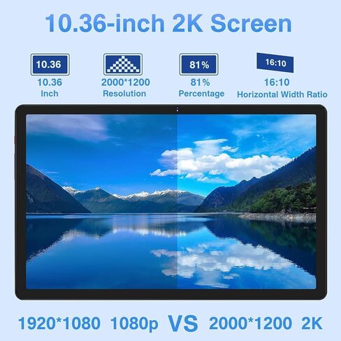 2024 تابلت أندرويد 13 شاشة 2K، تابلت 16 جيجابايت رام + 256 جيجابايت روم + TF 1 تيرابايت / 2000 × 1200 بيكسل / 5 جي واي فاي / 8600 مللي أمبير / 5 ميجابكسل + 13 ميجابكسل، تابلت مع لوحة مفاتيح ماوس أزرق in Saudi Arabia