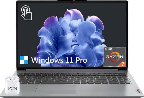 كمبيوتر محمول Lenovo Ideapad 1، شاشة لمس FHD مقاس 15.6 بوصة، AMD Ryzen 7 5700U (Beat i7-1160G7)، ذاكرة الوصول العشوائي DDR4 سعة 40 جيجابايت، 1 تيرابايت SSD، Windows 11 Pro، Wi-Fi 6، عمر بطارية طويل، كاميرا ويب، رمادي سحابي، PCM in Saudi Arabia