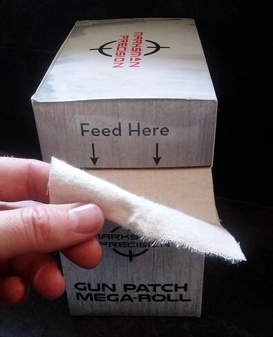 Gun Patch MEGA-ROLL - قماش قطني قوي 100٪ ناعم مزدوج - 10000 رقعة ماصة - مقطوعة حسب الحجم - مسدس بندقية نظيف مسدس مسحوق أسود مسدس - صيد الرماية in Saudi Arabia