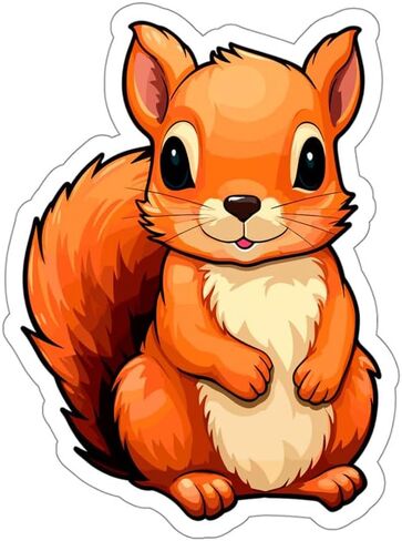 Squirrel Sticker | Vinyl Stickers & Waterproof Decals | Assorted Aesthetic Stickers for Laptops, Water Bottles, Phones & More | Cool Stickers for Adults, Teens | 1 Pack (4 x4x0.1") in Saudi Arabia