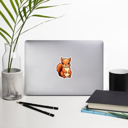 Squirrel Sticker | Vinyl Stickers & Waterproof Decals | Assorted Aesthetic Stickers for Laptops, Water Bottles, Phones & More | Cool Stickers for Adults, Teens | 1 Pack (4 x4x0.1") in Saudi Arabia