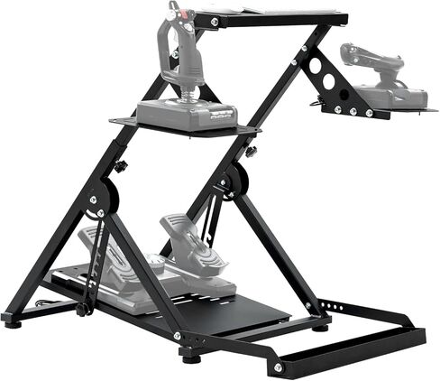 Minneer Flight racing simulator cockpit Foldable Steering Wheel Stand with Seat Fixing Slot, Fits for Logitech/Thrustmaster/Fanatec X56/X52/G29/G923/T248/T300/TSPC game wheel Excluding Wheel, Pedals in Kuwait