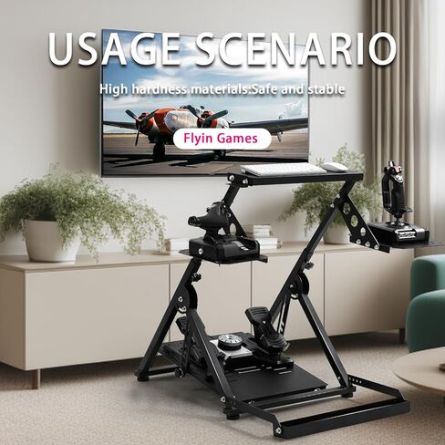 Minneer Flight racing simulator cockpit Foldable Steering Wheel Stand with Seat Fixing Slot, Fits for Logitech/Thrustmaster/Fanatec X56/X52/G29/G923/T248/T300/TSPC game wheel Excluding Wheel, Pedals in Kuwait