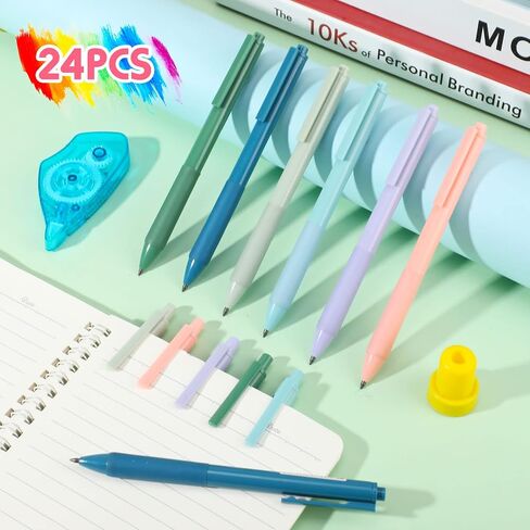24 قطعة أقلام رصاص أبدية بدون حبر قابلة للمسح، أقلام رصاص ميكانيكية أبدية دائمة قابلة لإعادة الاستخدام، أقلام رصاص لطيفة للمنزل والمكتب واللوازم المدرسية وكتابة الرسم (ملونة) in Saudi Arabia