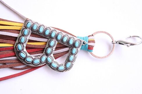 Western Initial Letter A-Z Key Chain, Handbags Charm with Leather Tassel and Easy Snap Hook in Saudi Arabia