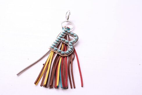 Western Initial Letter A-Z Key Chain, Handbags Charm with Leather Tassel and Easy Snap Hook in Saudi Arabia