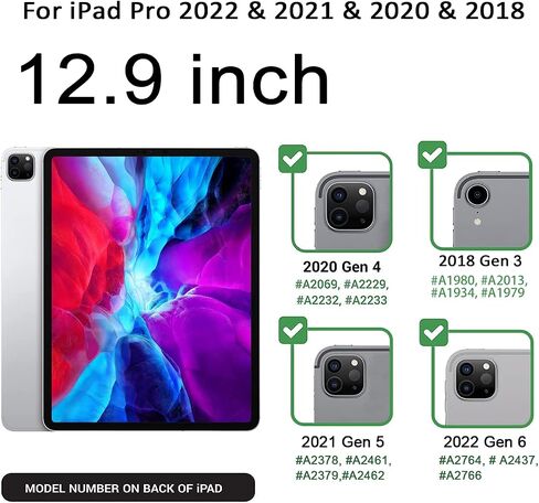 Fingic iPad Air 13 inch Case 2024,iPad Pro 12.9 inch 2022/2021/2020/2018 Case Glitter with Pencil Holder PU Leather Folio Smart Stand Magnetic Auto Wake/Sleep Shockproof Case for iPad Pro 12.9 6/5/4/3 in Saudi Arabia