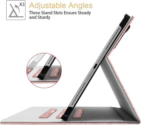 Fingic iPad Air 13 inch Case 2024,iPad Pro 12.9 inch 2022/2021/2020/2018 Case Glitter with Pencil Holder PU Leather Folio Smart Stand Magnetic Auto Wake/Sleep Shockproof Case for iPad Pro 12.9 6/5/4/3 in Saudi Arabia