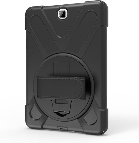 Galaxy Tab A 9.7 Case KIQ Full-Body Shock Proof Hybrid Heavy Duty Armor Protective Case for Samsung Galaxy Tab A 9.7 2015, SM-T550 with Kickstand and Screen Protector (Shield Black) in Saudi Arabia