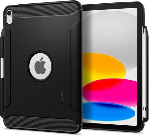 Spigen Rugged Armor مصمم لجهاز iPad 10.9 بوصة، حافظة iPad الجيل العاشر (2022) - أسود مطفي in Kuwait