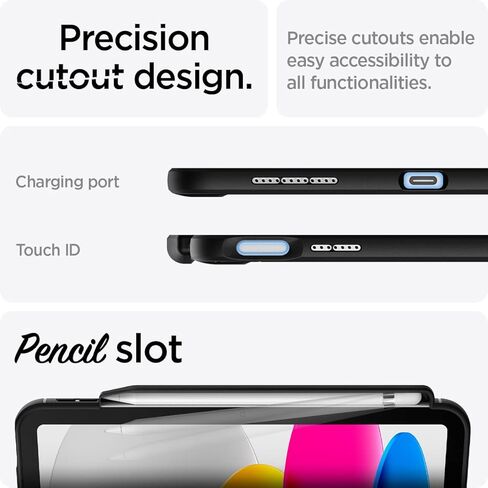 Spigen Rugged Armor مصمم لجهاز iPad 10.9 بوصة، حافظة iPad الجيل العاشر (2022) - أسود مطفي in Kuwait