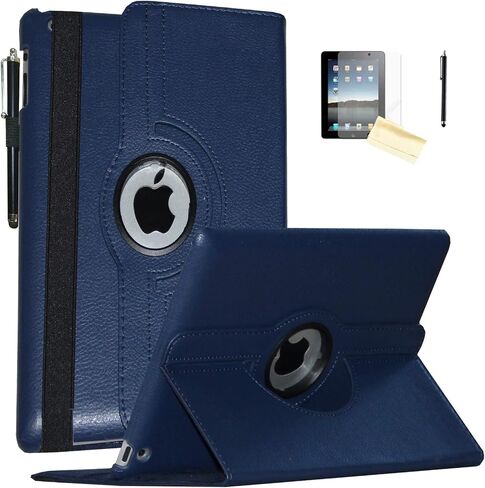 Case for iPad 10.2 inch, for iPad 9th 8th 7th Generation, Rotating Stand Smart Magnetic Auto Wake Up/Sleep Cover for A2602 A2603 A2604 A2605 MK2K3LL/A MK2N3LL/A MK663LL/A MK693LL/A (Navy) in Saudi Arabia
