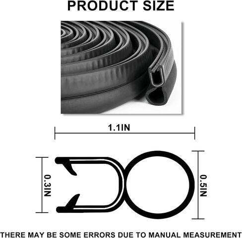 Car Door Rubber Seal Strip, 10 Feet Trim Seal Vertical Bulb Fits 1/16" Edge, Automotive Weather Stripping for Cars, Boats, RVs, Trucks, and Home Applications in Saudi Arabia