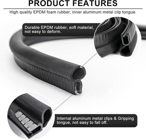 Car Door Rubber Seal Strip, 10 Feet Trim Seal Vertical Bulb Fits 1/16" Edge, Automotive Weather Stripping for Cars, Boats, RVs, Trucks, and Home Applications in Saudi Arabia