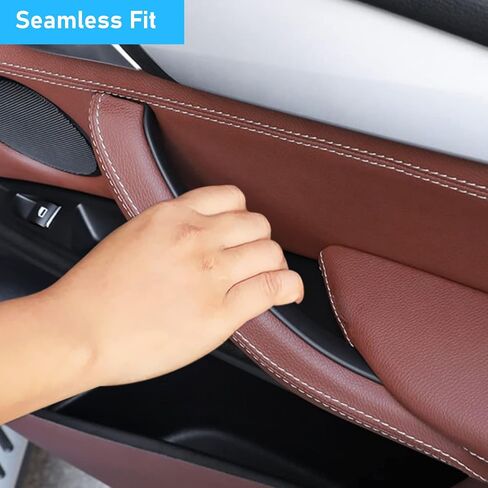 Jaronx متوافق مع أغطية مقبض الباب BMW X5 F15/X6 F16، 3 قطع أغطية مقبض سحب الباب لسيارات BMW X5 F15 2014-2018، X6 F16 2015-2018، مقبض الباب الجانبي الأيسر والأيمن مقبض سحب الباب الداخلي (أسود) in Saudi Arabia