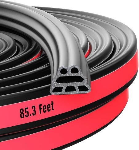 Car Door Seal Strip Rubber 3 Layer Pyramid Structure Automotive Weather Stripping Self Adhesive Auto Door Soundproofing Weatherstrip Fit Truck Pickup Rv Trunk Hood cover (Pyramid 32.8Ft) in Saudi Arabia
