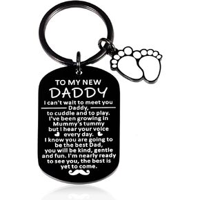 New Dad Gifts Keychain Fathers Day for Daddy to be New Father First Time Dad Gift from Wife Pregnancy Baby Announcement Gifts for Men Him Husband Soon to be Daddy Birthday Christmas Gift for Dad, in Kuwait