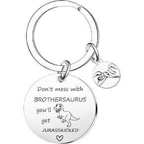 Ghloyza Funny Brother Gifts Brothersaurus Keyring from Granddaughter Grandson Birthday Christmas Thanksgiving Fathers Day Keychain Gifts for Grandad Grandfather in Kuwait