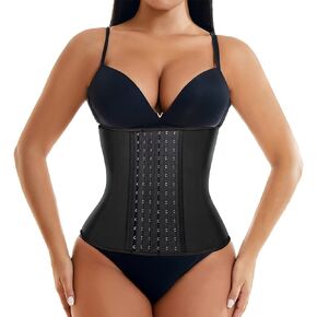 EESIM Latex Waist Trainer Sport Girdle for Women Corset Cinher Body Shaper with Steel Bones and Extender