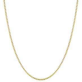 Q&S Jewels Gold Necklaces for Women Men & Teens 1.5mm Box Chain Necklace Stainless Steel 18K Gold Plated ,Fashion Statement Jewlery,Thin Yet Durable Chain, Wear lone or with Pendant, 16-26 Inch