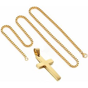 Q&S Jewels Gold Necklaces for Women Men & Teens 1.5mm Box Chain Necklace Stainless Steel 18K Gold Plated ,Fashion Statement Jewlery,Thin Yet Durable Chain, Wear lone or with Pendant, 16-26 Inch