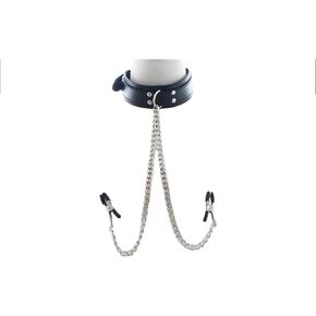 Choker Collar with Clamps for Women Soft Adjustable PU Leather Choker Necklace Body Jewelry for Her Valentine's Day Gift
