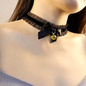 Bethynas Retro Bell Choker Collar Necklace Lolita Bowknot Lace Necklace Gothic Sexy Women Neck Chain Cosplay Neck Accessories for Women and Girls