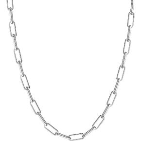 S925 Sterling Silver 18k Gold Plated Paperclip Chain Choker Necklace Dainty Jewelry for Women Girls Glittering Curb Chain Adjustable Long