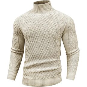 Arcciit Mens Casual Button Mock Neck Pullover Sweaters Knitted Sweater Tops