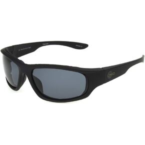 Dioptics Solar Comfort Grumme Sport Sunglasses Polarized Wrap, Black, 54 mm