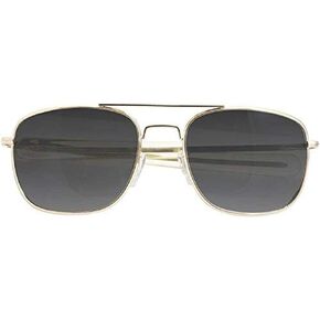 Humvee Campco Pilot Sunglasses - Polarized Aviator Sunglasses Bayonette, Frame, Military Sunglasses with Gray Lenses and Gold Frame, 52mm