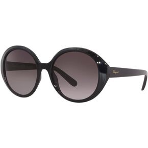 SALVATORE FERRAGAMO Grey Gradient Round Men's Sunglasses SF1067S 001 57