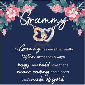 Lywjyb Birdgot Grammy Jewelry Grandma Mother's Day Gift Birthday Gift Grammy Gifts from Grandson (Grammy ne card)
