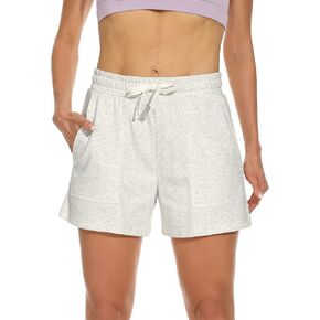 icyzone Lounge Sweat Shorts for Women with Pockets, Athletic Workout Running Cotton Shorts Summer Casual